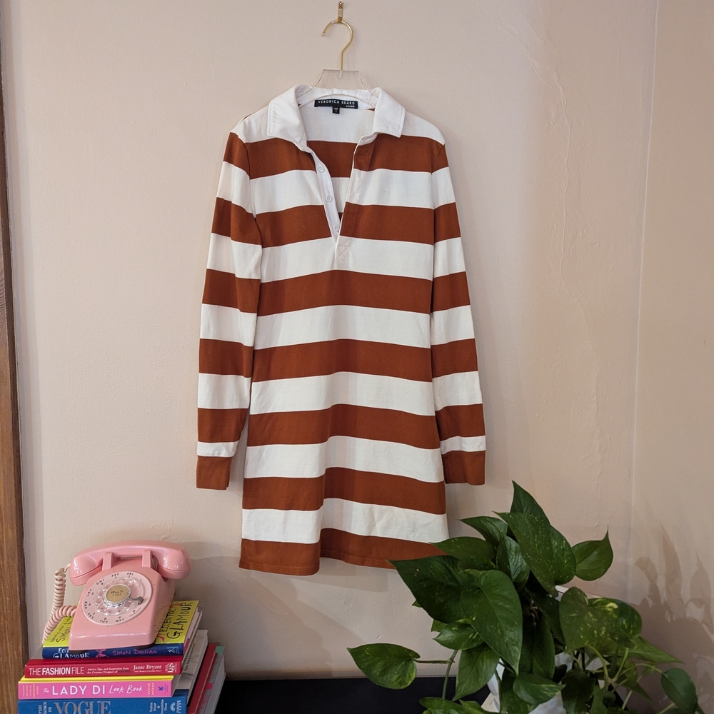 Veronica Beard Rugby Long Sleeve Polo Dress - Picture 2 of 10